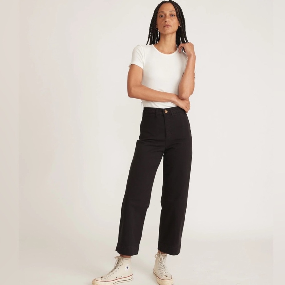 Marine Layer Black High-Rise Wide-Leg Pants